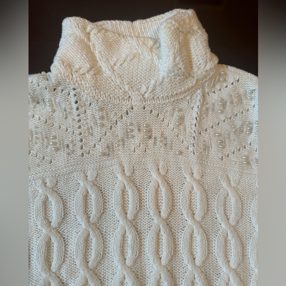 Like New White House Black Market Embellished Sweater